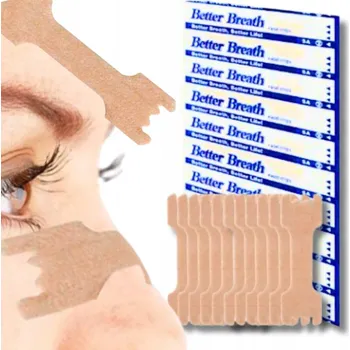 Pomůcka proti chrápání a spánkové apnoe NÁPLASTI PROTI CHRÁPÁNÍ NA NOS PRO LEPŠÍ DÝCHÁNÍ - 50 KS