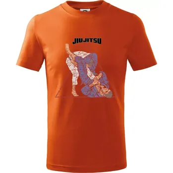 Jiu jitsu triangle - Tričko dětské bavlněné - 158 cm/12 let ( Oranžová )