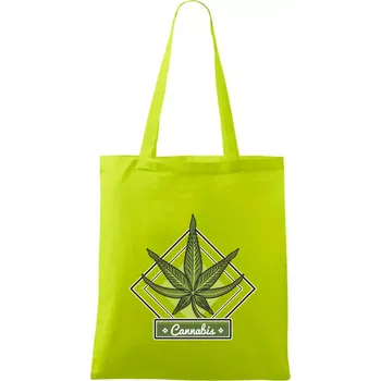 Cannabis list kosočtverec - Taška bavlněná - 42 x 38 cm ( Limetková )