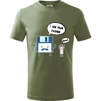 I am your father USB - Tričko dětské bavlněné - 158 cm/12 let ( Khaki )
