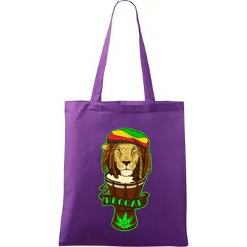 Reggae lev - Taška bavlněná - 42 x 38 cm ( Fialová )