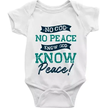 Kojenecké oblečení No God no peace, know god know peace - Body kojenecké s krátkým rukávem - Krátký r. 6-12 mes ( Bílá )