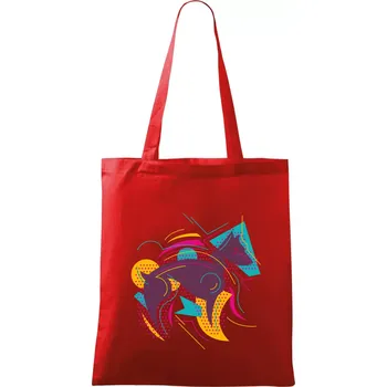 Nákupní taška Pes abstrakce hubený - Taška bavlněná - 42 x 38 cm ( Červená )