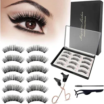 Umělé řasy Magnetické Řasy Umělé řasy Sada 3 páry + Pinzeta + Eyeliner