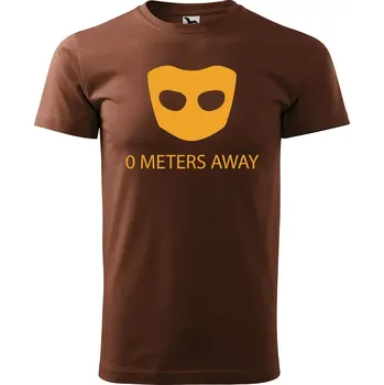 Pánské tričko Sablio Tričko s potiskem 0 meters away - hnědé S