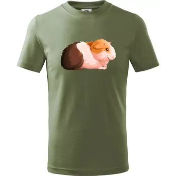 Morče - kreslené z boku - Tričko dětské bavlněné - 134 cm/8 let ( Khaki )