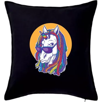 Polštář Rasta unicorn - Polštář 50x50 - 50x50 - Pouze potah ( Černá )