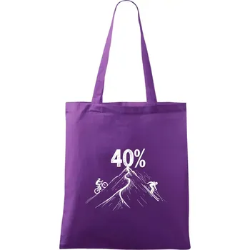 Narozeniny cyklista a lyžař 40 - Taška bavlněná - 42 x 38 cm ( Fialová )