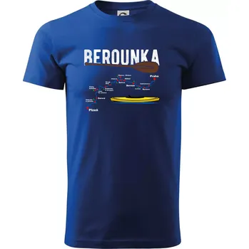Pánské tričko Mapa řeky Berounky - Triko extra velké (5-8XL) - 8XL ( Královská modrá )
