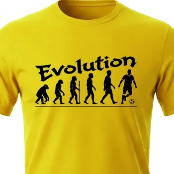 Tričko Evoluce Fotbal - velikost XL, Barva Žlutá