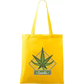 Cannabis list kosočtverec - Taška bavlněná - 42 x 38 cm ( Žlutá )