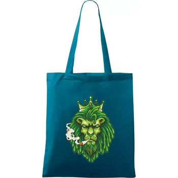 Zhulený lev zelený - Taška bavlněná - 42 x 38 cm ( Petrolejová )