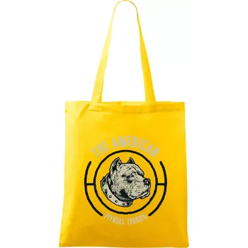 Americký pitbull terier hlava - Taška bavlněná - 42 x 38 cm ( Žlutá )