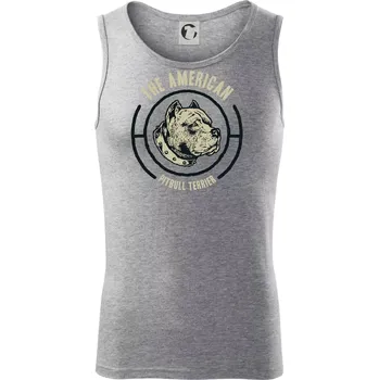 Americký pitbull terier hlava - Tílko pánské Core - XL ( Tmavě šedý melír )