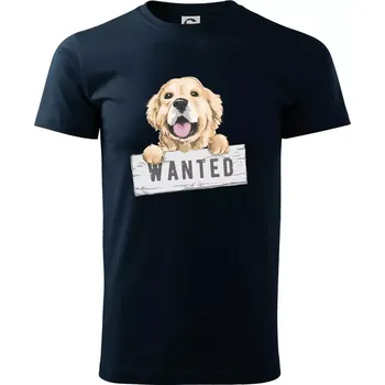 Pánské tričko Zlatý retriever - štěně wanted - Triko extra velké (5-8XL) - 7XL ( Námořní modrá (velmi tmavá - téměř černá) )