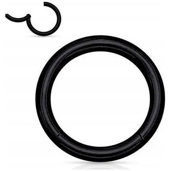 Piercing Kroužek clicker černý do ucha nosu 1,2/9