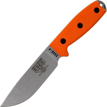 kapesní nůž ESEE, ESEE 4 s hladkým ostřím, čepel S35VN, oranžová rukojeť G10 ESEE-4P35V-OR