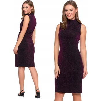 Dámské šaty Dámské lesklé midi koktejlové Šaty , přiléhavé, Elegantní MORAJ M