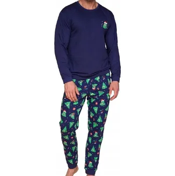 Pánské pyžamo Cornette pánské pyžamo 115/283 Christmas Tree dlouhý rukáv velikost XL