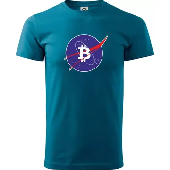 Bitcoin jiný vesmír - Klasické pánské triko vyšší gramáže - S ( Petrolejová )
