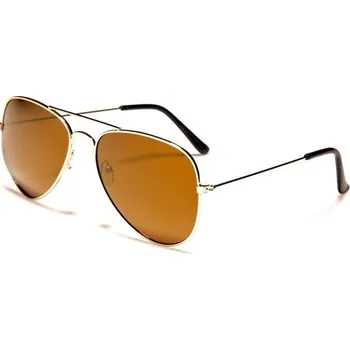 Sluneční brýle POLARIZED UNISEX AVIATOR sluneční zrcadlové brýle Zlato-Hnědé PolarSpex PZ-AF101-CMs5