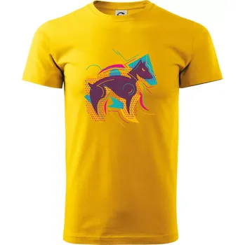 Pes abstrakce hubený - Triko extra velké (5-8XL) - 6XL ( Žlutá )