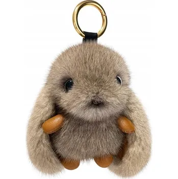 ECARLA přívěsek na klíče na klíče péřový Králíček Šedý BRL340SZ
