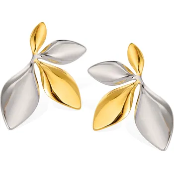 Náušnice Šperky4U Ocelové náušnice lístky - OPS0004