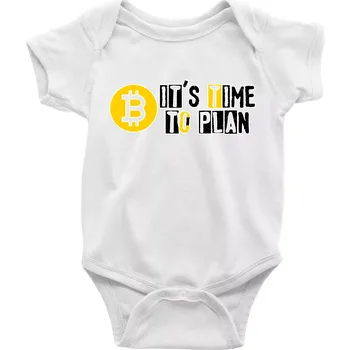 Kojenecký body It's time to plan bitcoin - Body kojenecké s krátkým rukávem - Krátký r. do 3 měs ( Bílá )