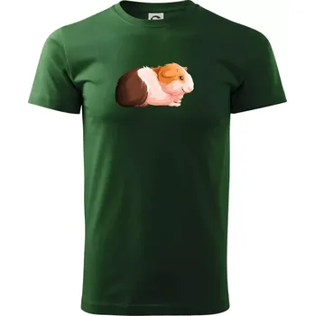 Morče - kreslené z boku - Triko extra velké (5-8XL) - 7XL ( Lahvově zelená )