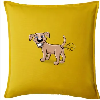 Polštář Prdící pes kreslený (Hana-creative) - Polštář 50x50 - 50x50 - Pouze potah ( Žlutá )