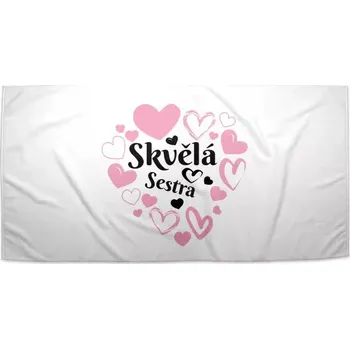 Osuška Sablio Ručník Skvělá sestra - 50x100 cm