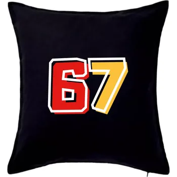 Polštář 67 - čísla - Polštář 50x50 - 50x50 - Pouze potah ( Černá )
