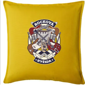 Polštář Rocková hvězda - Polštář 50x50 - 50x50 - Pouze potah ( Žlutá )