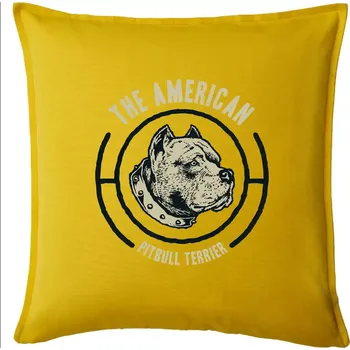 Polštář Americký pitbull terier hlava - Polštář 50x50 - 50x50 - Pouze potah ( Žlutá )