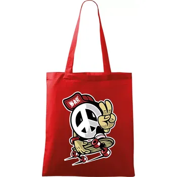 Peaceák - Taška bavlněná - 42 x 38 cm ( Červená )