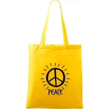 Peace symbol černobílý - Taška bavlněná - 42 x 38 cm ( Žlutá )