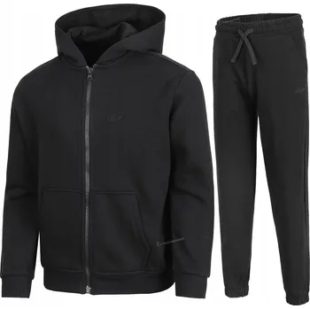 Chlapecká mikina 4F ZATEPLENÁ CHLAPECKÁ TEPLÁKOVKA KOMPLET ROZEPÍNACÍ MIKINA KALHOTY / vel. 146