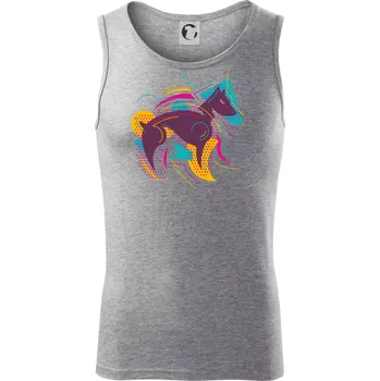 Pes abstrakce hubený - Tílko pánské Core - S ( Tmavě šedý melír )