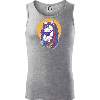 Rasta unicorn - Tílko pánské Core - S ( Tmavě šedý melír )