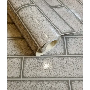 Tapeta ŠEDÁ TAPETA DO KOUPELNY KUCHYNĚ CIHLA OBKLADY