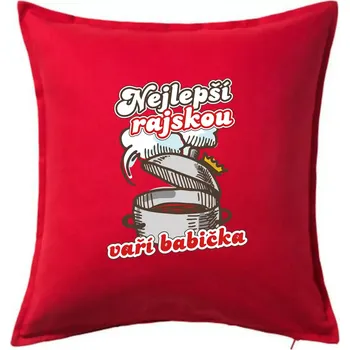 Polštář Nejlepší rajskou vaří babička - Polštář 50x50 - 50x50 - Pouze potah ( Červená )