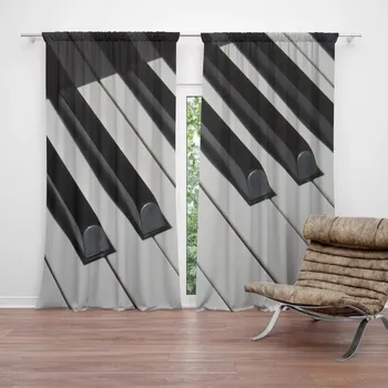 Závěs Sablio Závěs Klávesy piana: 2ks 140x250cm