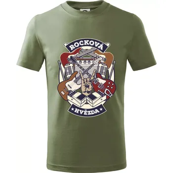 Dětská móda Rocková hvězda - Tričko dětské bavlněné - 158 cm/12 let ( Khaki )