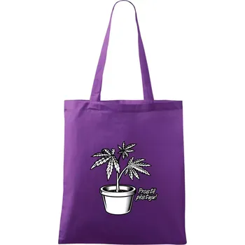 Konopi prostě pěstuju - Taška bavlněná - 42 x 38 cm ( Fialová )