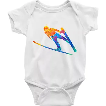 Kojenecký body Skokan na lyžích splash - Body kojenecké s krátkým rukávem - Krátký r. 18-24 měs ( Bílá )
