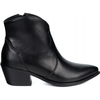 Dámské kozačky Kožené dámské kotníkové boty nad kotník Olivier Monroe černé lícové 40