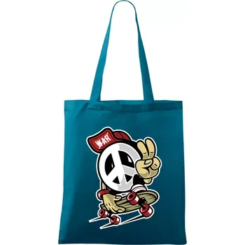 Peaceák - Taška bavlněná - 42 x 38 cm ( Petrolejová )