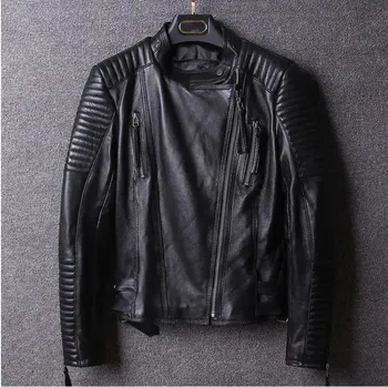 Dámský křivák Leather Fashion Dámská semišová kožená bunda v ležérním městském stylu Barva: Černá, Velikost: M