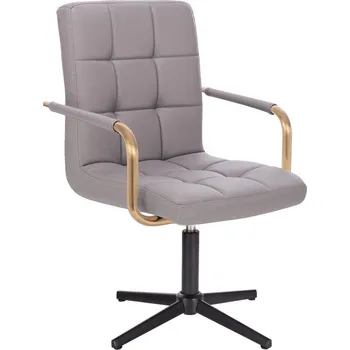 LuxuryForm DESIGN Kosmetická židle VERONA GOLD na černém kříži - šedá